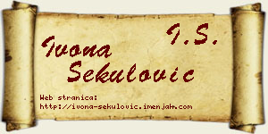 Ivona Sekulović vizit kartica
